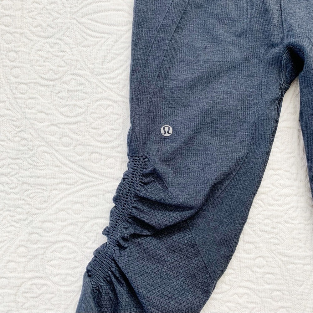 Lululemon In The Flow Crop II Leggings (16.5" Inseam), Heathered Inkwell Blue - Picture 3 of 7